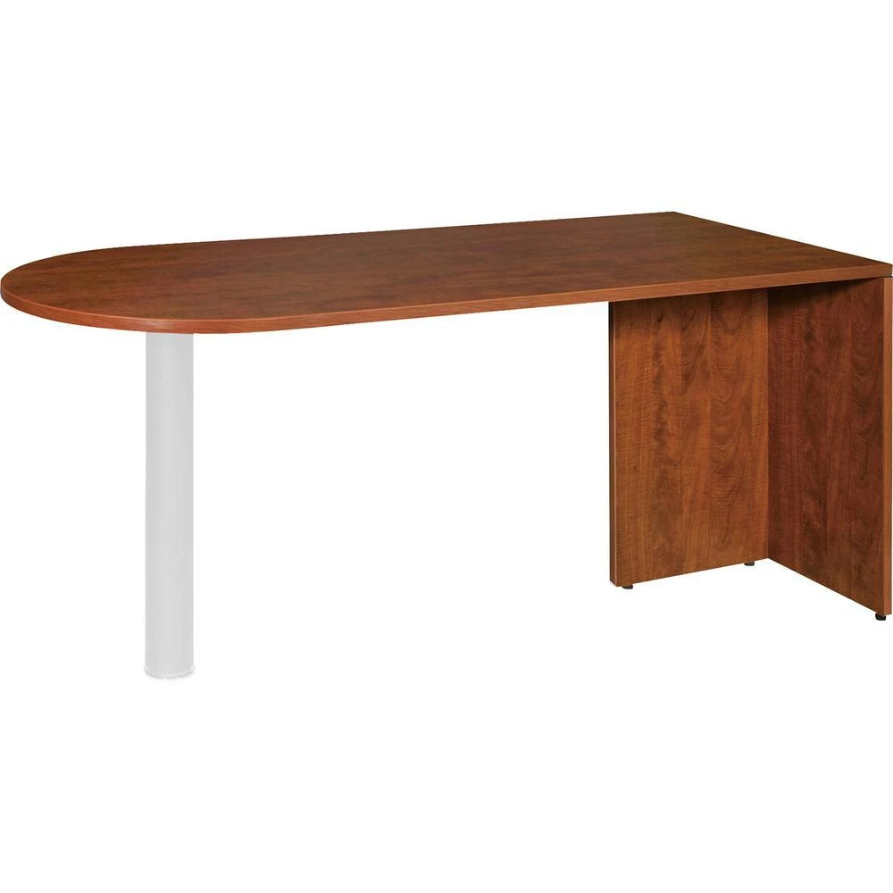 商品Lorell|Essentials Peninsula Desk Box 1/2 - 30" x 66" x 29.5" - Finish: Cherry, Laminate,价格¥3411,第3张图片详细描述