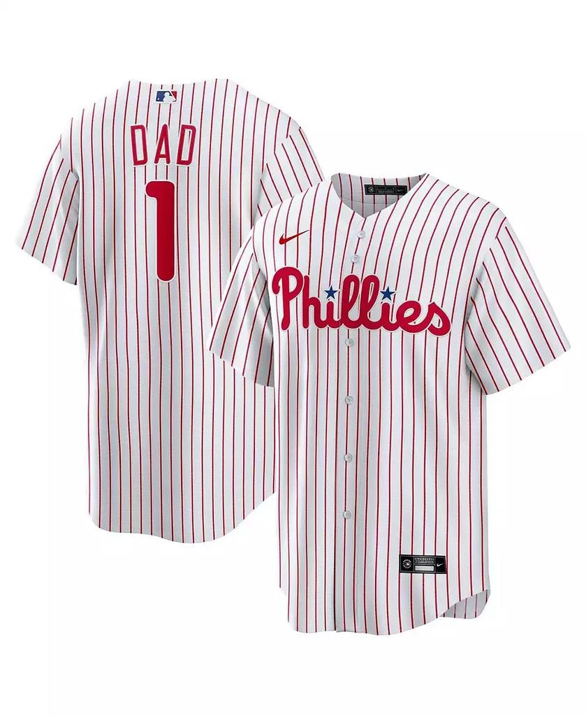 商品NIKE|Men's White Philadelphia Phillies 1 Dad Home Replica Jersey,价格¥1114,第1张图片