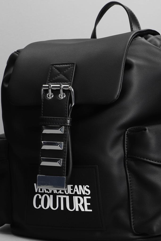 Versace Jeans Couture Backpack In Black Faux Leather商品第4张图片规格展示