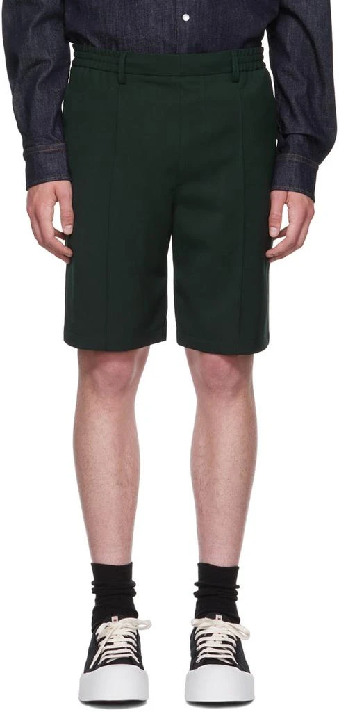 商品AMI|Green Wool Shorts,价格¥717,第1张图片