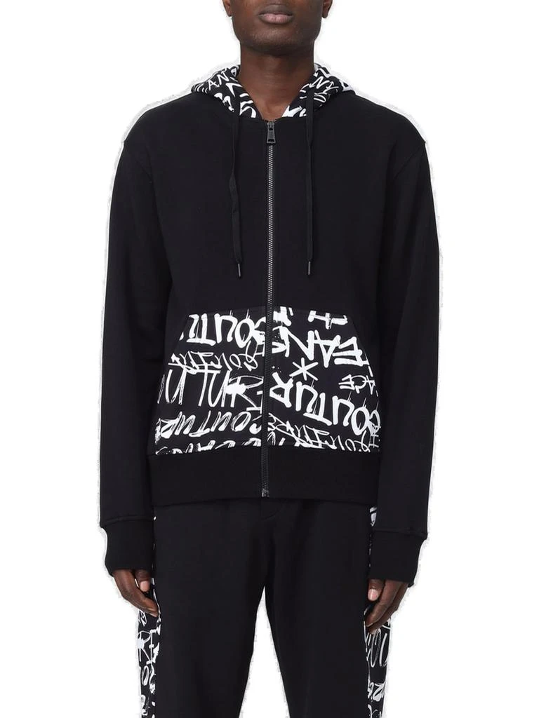 商品Versace|Versace Jeans Couture Graffiti-Printed Zip-Up Drawstring Hoodie,价格¥1996,第1张图片