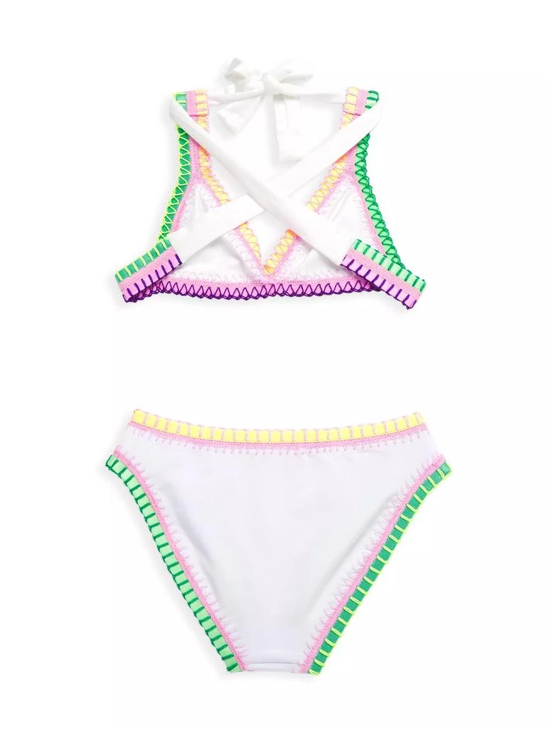 商品PQ|Little Girl's & Girl's Rainbow Embroidered Bikini Set,价格¥351,第2张图片详细描述