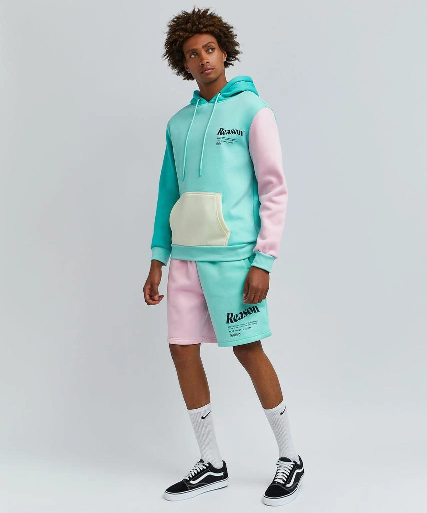 商品Reason Clothing|Pastel Color Block Fleece Hood Shorts Set,价格¥148,第3张图片详细描述