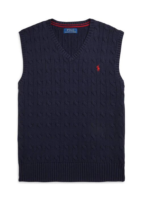 商品Ralph Lauren|拉夫劳伦 大童款 罗纹针织 V 领 马甲,价格¥208,第1张图片