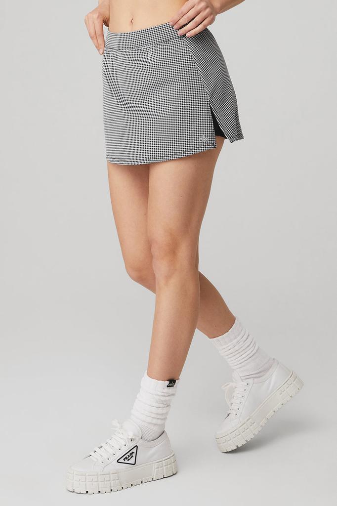 Micro Houndstooth Tennis Skirt - Black/White商品第2张图片规格展示