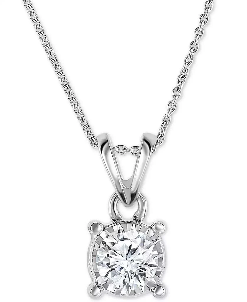 商品TruMiracle|Diamond 18" Pendant Necklace (1/2 ct. t.w.) in 14k White, Yellow, or Rose Gold,价格¥3737,第1张图片