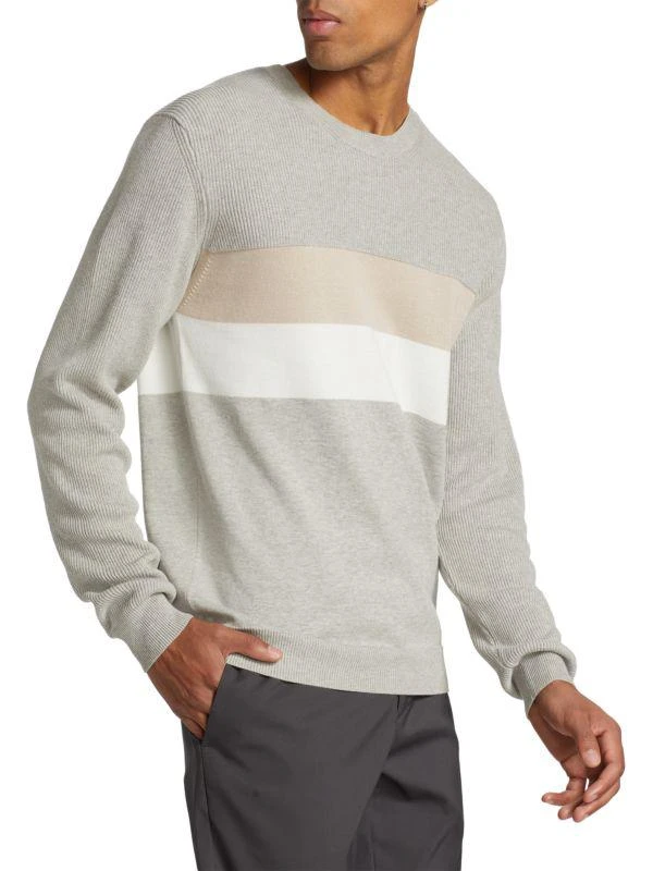 商品Saks Fifth Avenue|Colorblocked Rib Knit Cotton Sweater,价格¥321,第1张图片