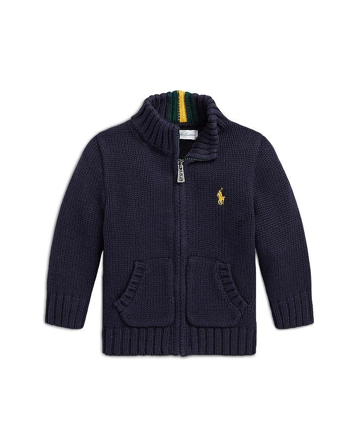 商品Ralph Lauren|Boys' Cotton Zip Cardigan - Baby,价格¥317,第1张图片