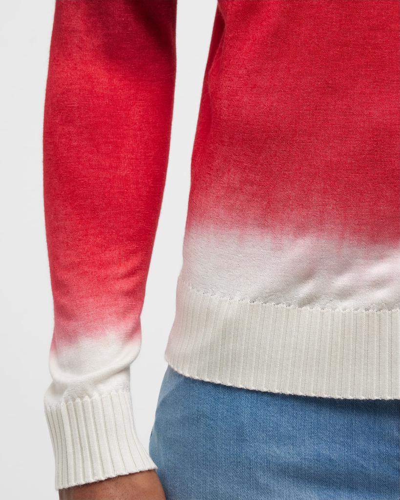 商品Kiton|Men's Cashmere-Silk Ombré Crewneck Sweater,价格¥21560,第7张图片详细描述