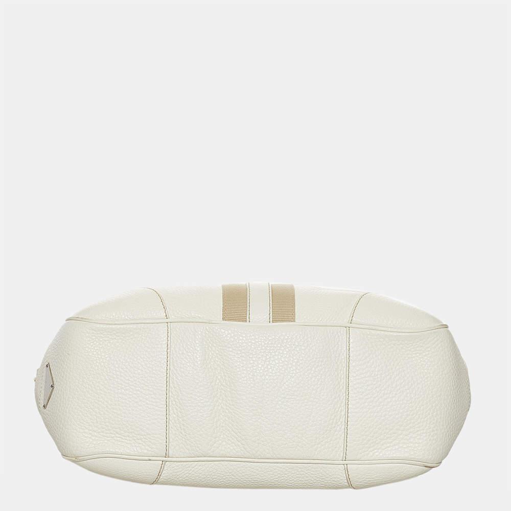 商品[二手商品] Prada|Prada Beige/Brown/White Calf Leather Shoulder Bag,价格¥3621,第6张图片详细描述