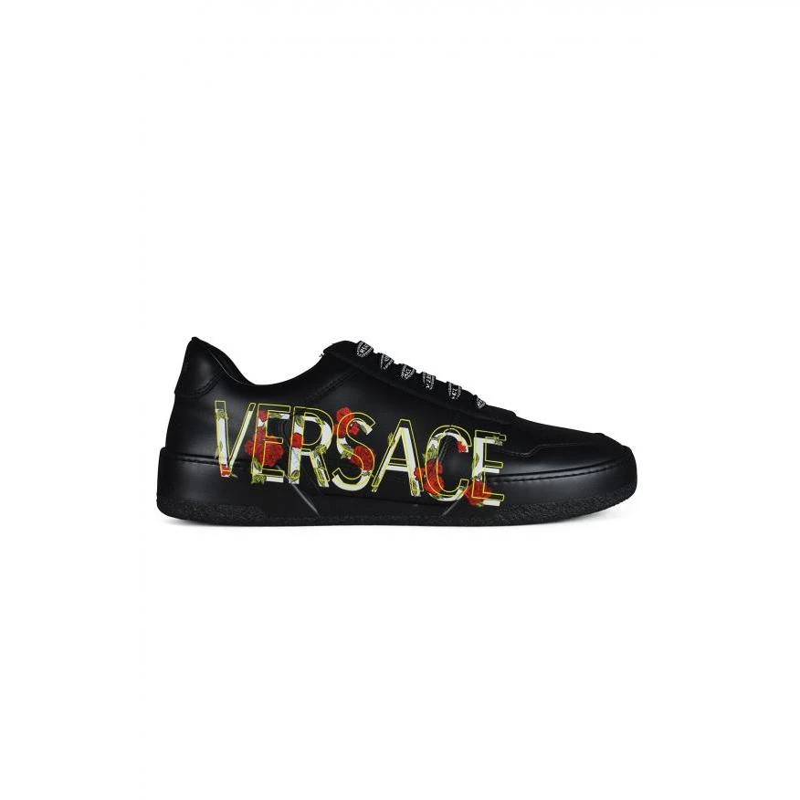 商品Versace|【特惠6.9折】包邮包税【预售7天发货】 VERSACE 男士 休闲运动鞋 Sneakers Black Floral 5624 DSU7843 DV26G D41M ,价格¥3907,第1张图片