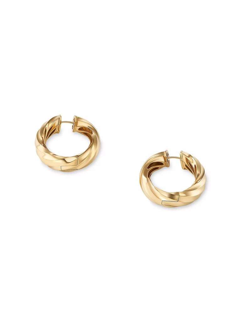 商品David Yurman|Cable Edge Hoop Earrings in 18K Yellow Gold, 28.9MM,价格¥39708,第3张图片详细描述