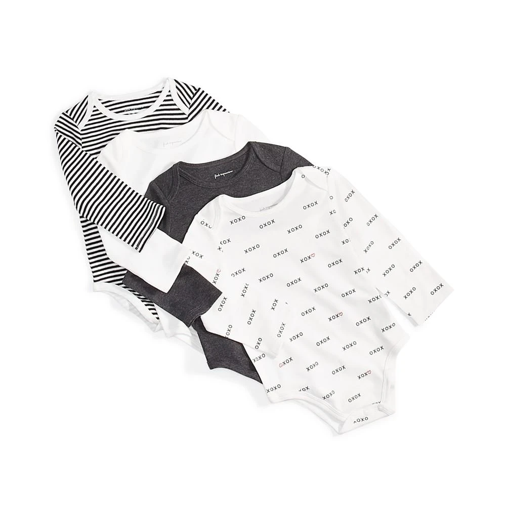 商品First Impressions|Baby Boys XO Cotton Bodysuits, Pack of 4, Created for Macy's,价格¥103,第1张图片