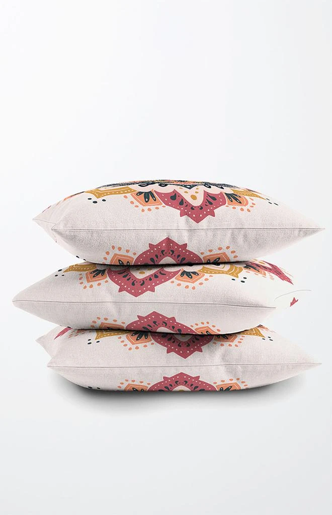 商品DENY Designs|Avenie Mandala Pink Yellow Throw Pillow,价格¥407,第2张图片详细描述