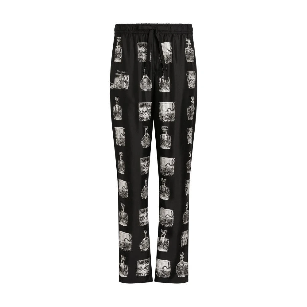 Silk pajama pants with whisky print 商品