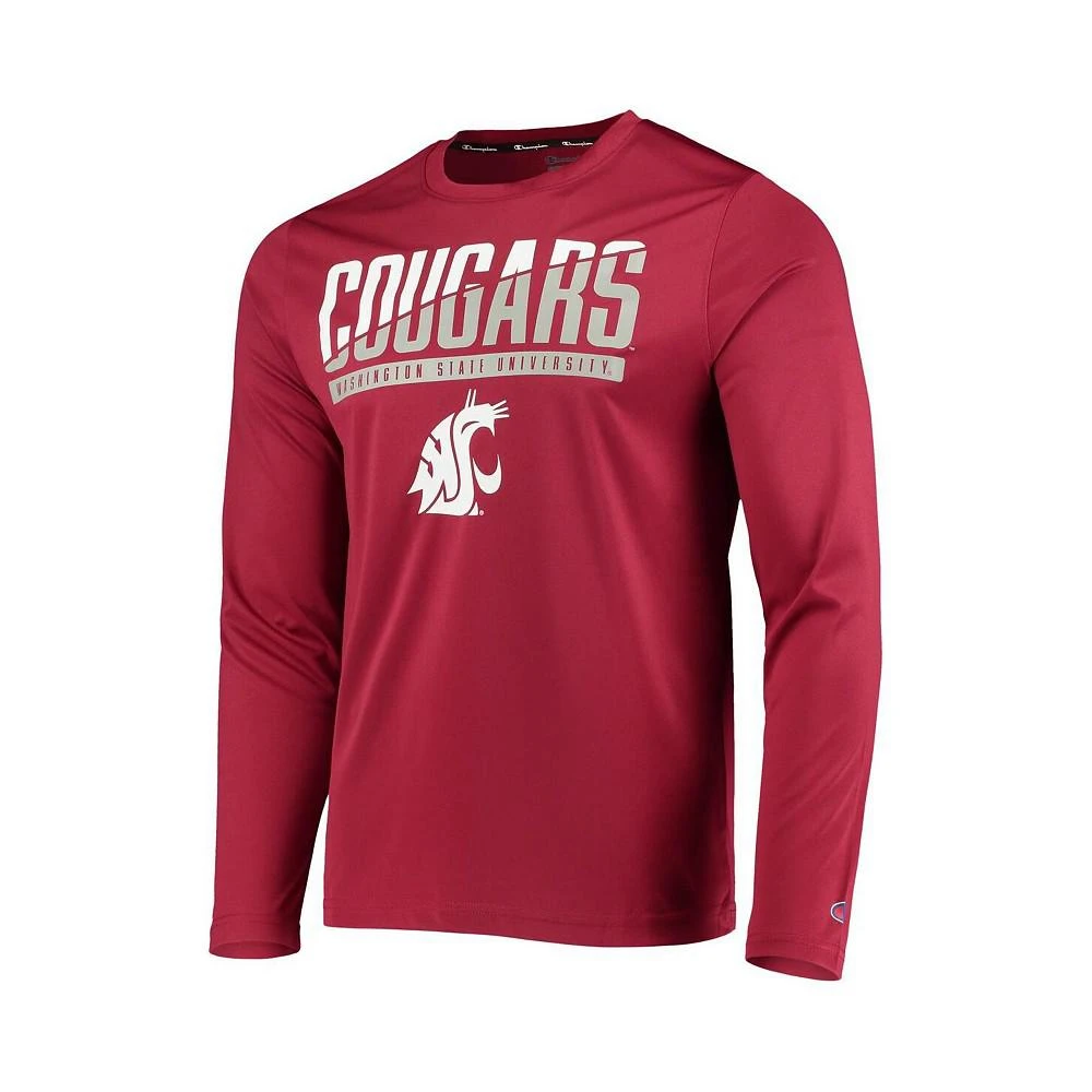商品CHAMPION|Men's Crimson Washington State Cougars Wordmark Slash Long Sleeve T-shirt,价格¥256,第2张图片详细描述