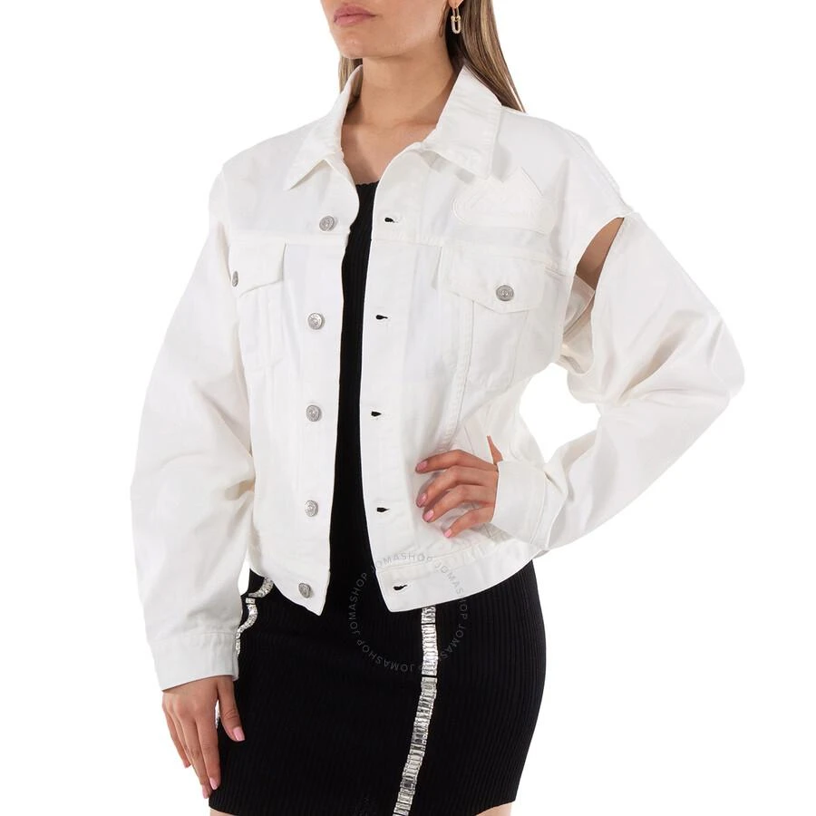 商品MM6|MM6 Ladies White Cut-out Detail Denim Jacket,价格¥728,第1张图片