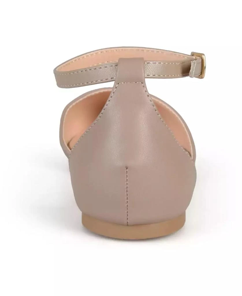 商品Journee Collection|Women's Reba Ankle Strap Pointed Toe Flats,价格¥223,第3张图片详细描述
