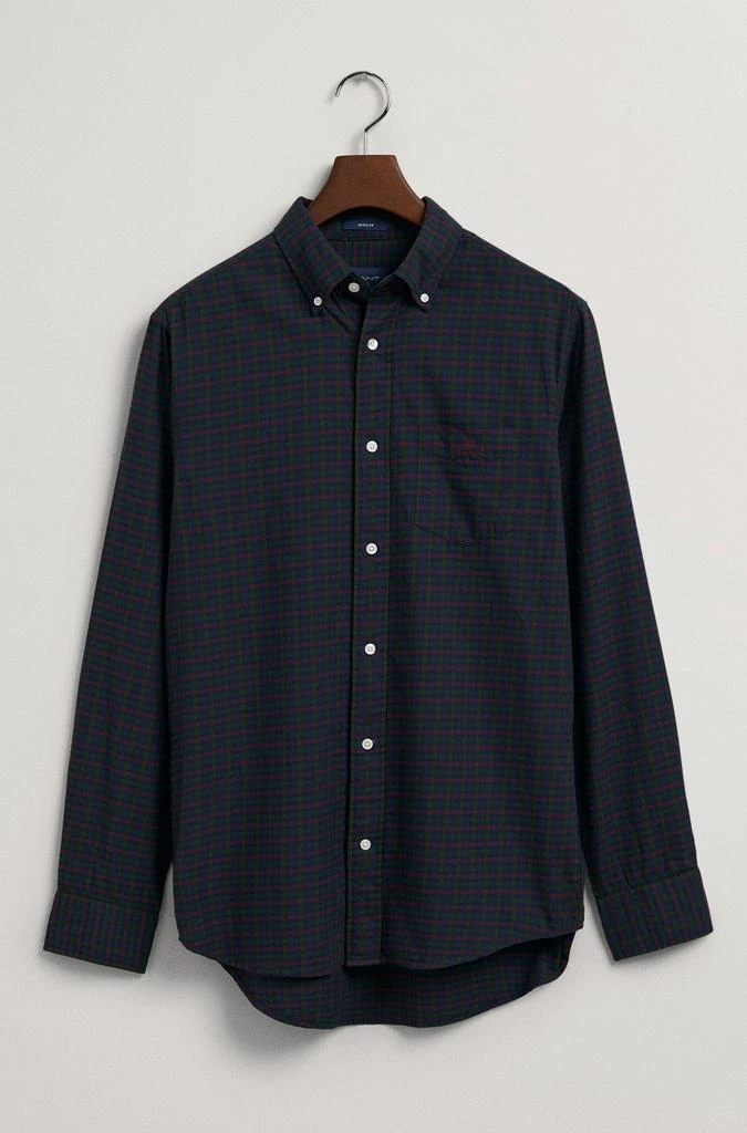 商品Gant|GANT - Eden Green and Dark Blue Regular Fit Gingham Twill Shirt 3220086 338,价格¥877,第1张图片