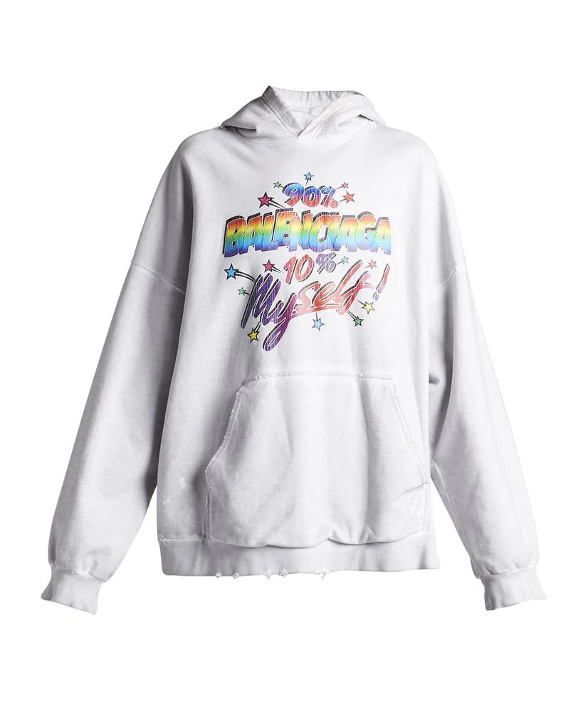 商品Balenciaga|Logo Typographic Distressed Oversized Hoodie,价格¥3024,第2张图片详细描述