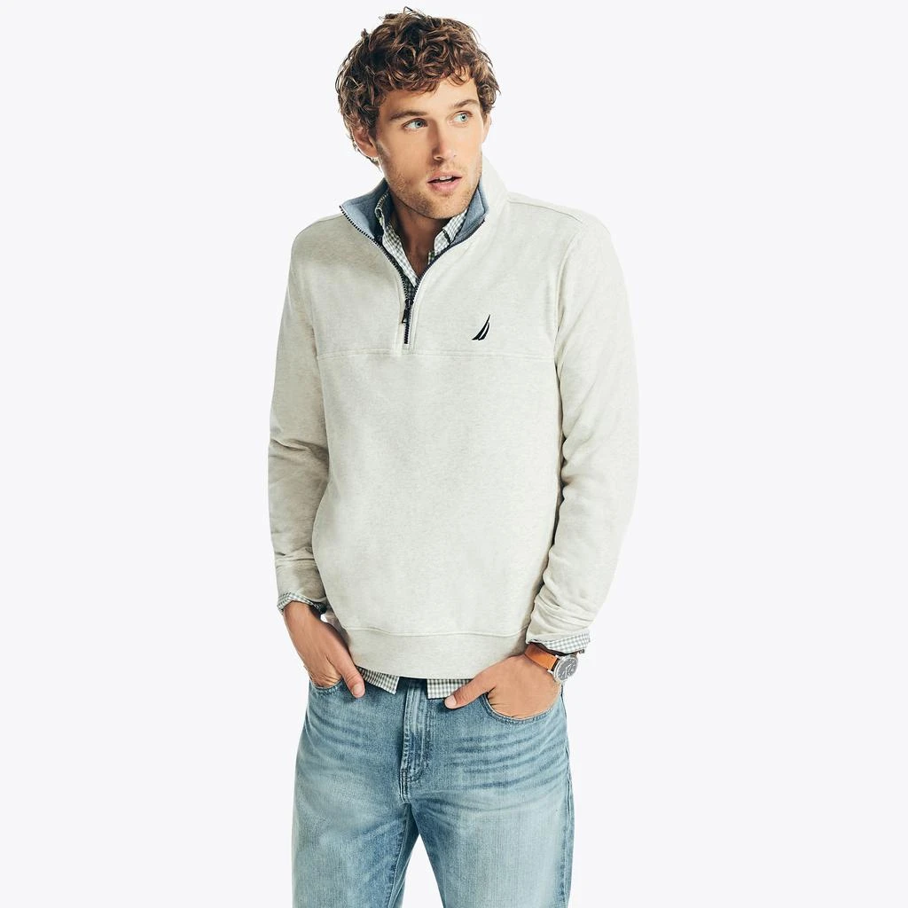 商品Nautica|Nautica Mens Quarter-Zip Fleece Sweatshirt,价格¥183,第1张图片