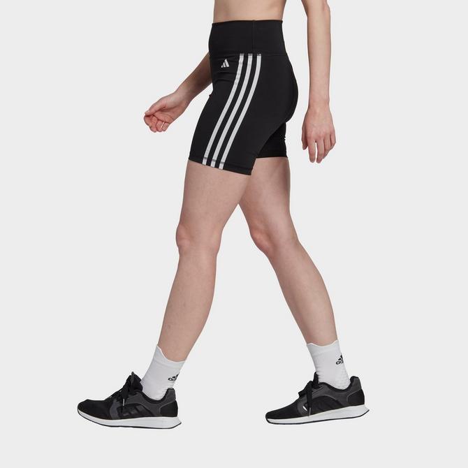 Women's adidas Training Essentials 3-Stripes High-Waisted Short Leggings商品第3张图片规格展示