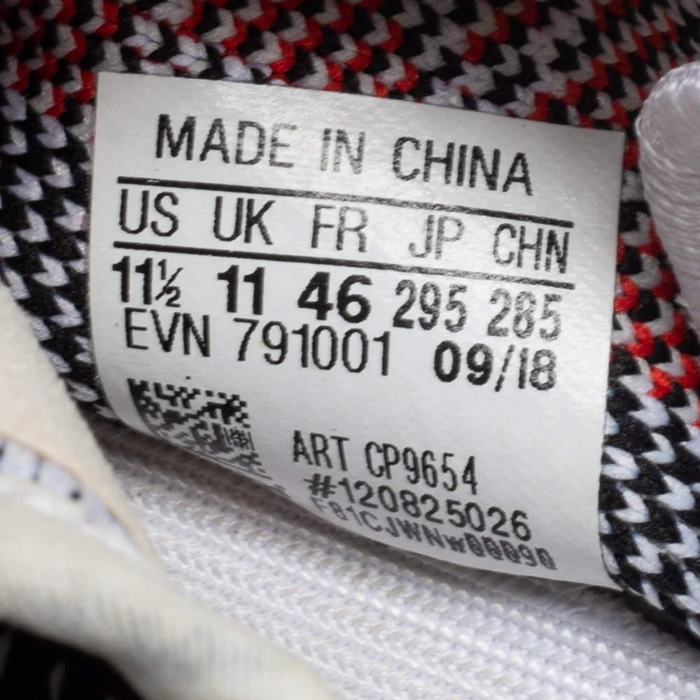   Yeezy x Adidas White/Black Knit Fabric Boost 350 V2 Zebra Sneakers Size 46 商品