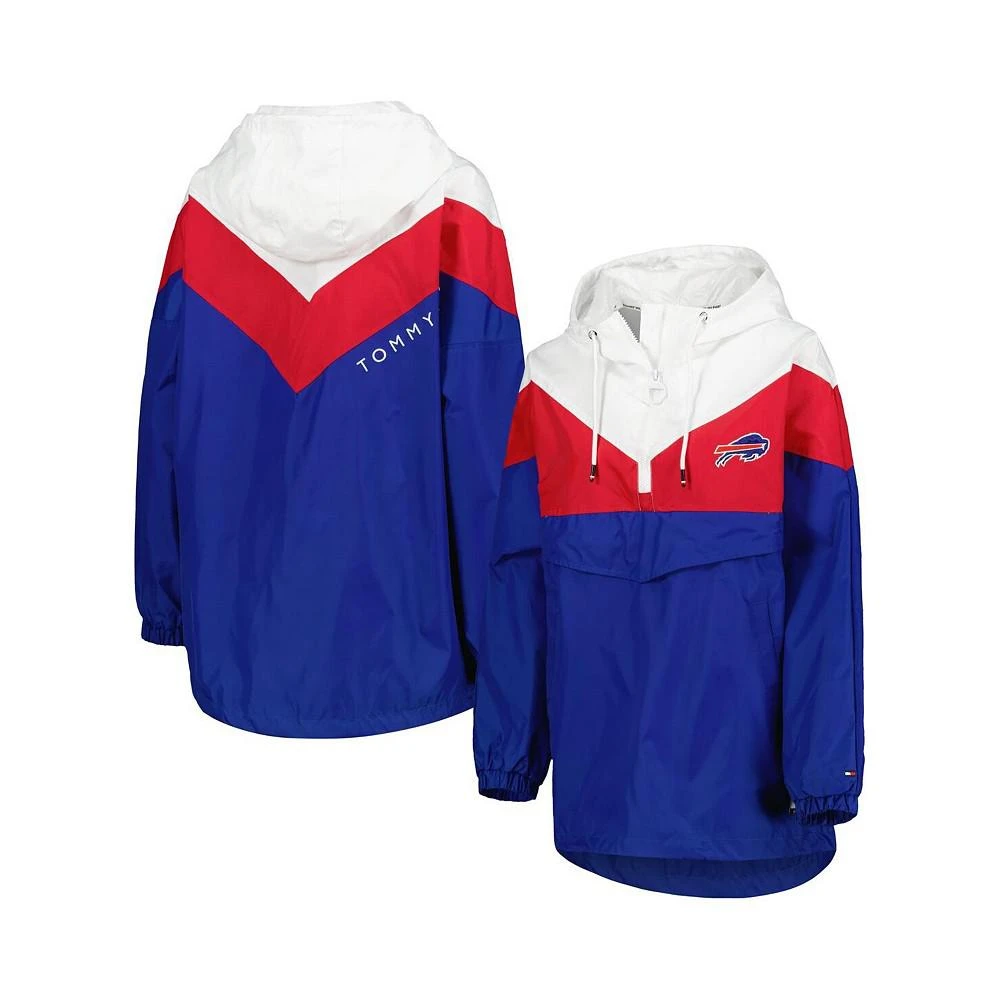 商品Tommy Hilfiger|Women's White, Red Buffalo Bills Staci Half-Zip Hoodie Windbreaker Jacket,价格¥715,第1张图片