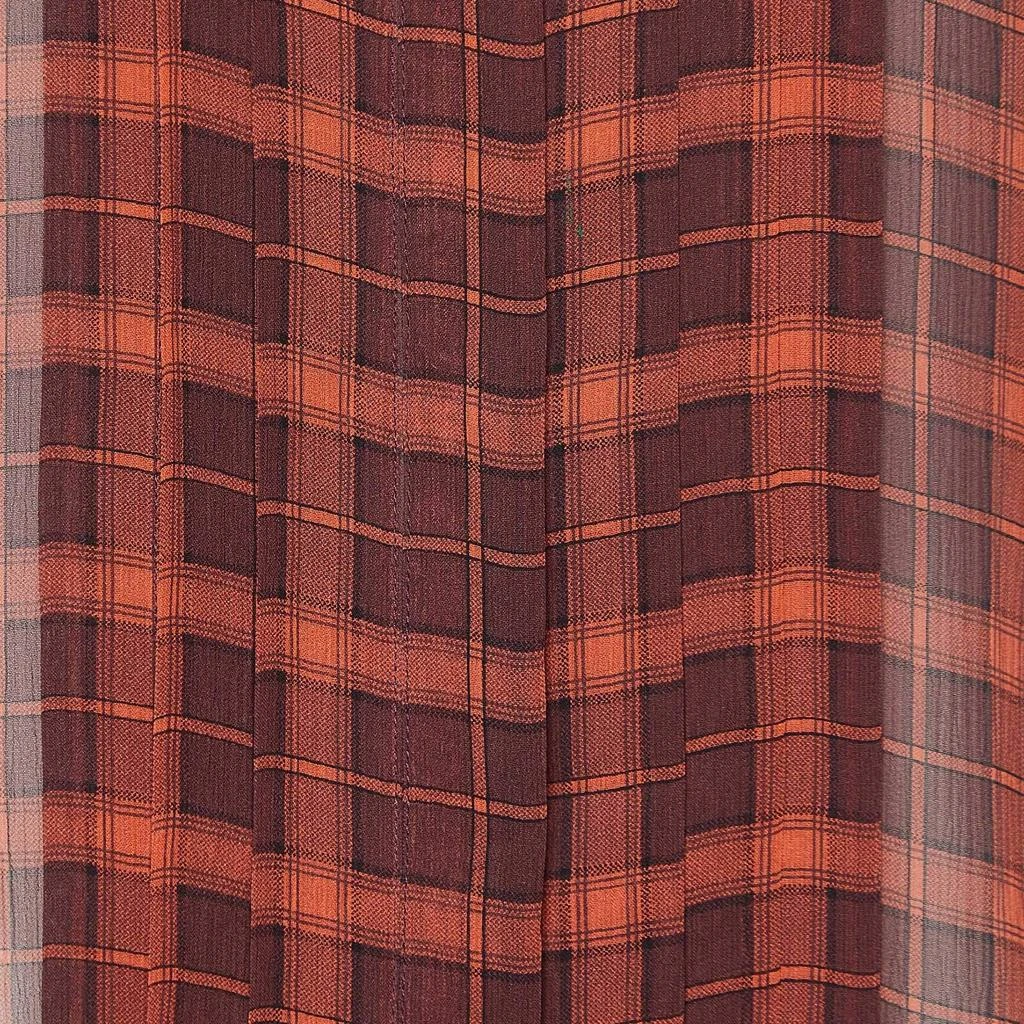 商品[二手商品] Burberry|Burberry Brit Brick Red Plaid Check Silk Crepe Pleated Shirt XS,价格¥990,第3张图片详细描述