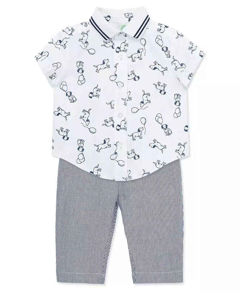 商品Little Me|Baby Boys Puppies Button Front Shirt and Pants Set,价格¥135,第5张图片详细描述