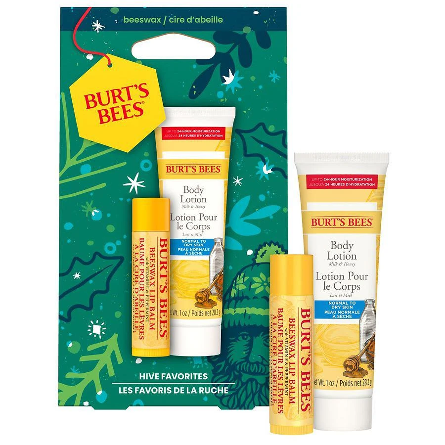 商品Burt's Bees|Hive Favorites Beeswax Holiday Gift Set, Beeswax Lip Balm and Body Lotion,价格¥42,第3张图片详细描述