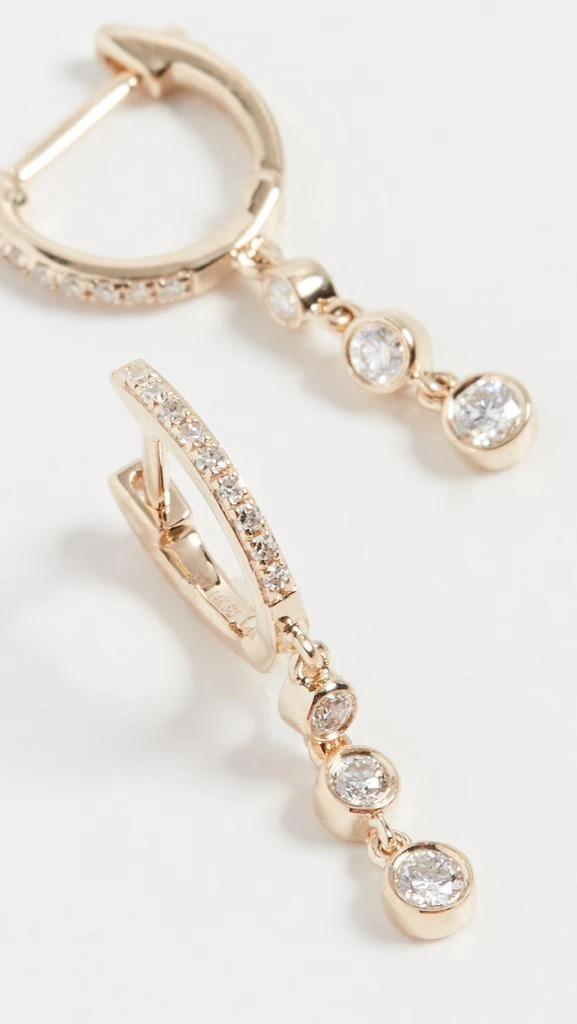 商品Effy|EF Collection 14K 钻石 3 包镶吊坠贴耳耳环,价格¥7551,第2张图片详细描述