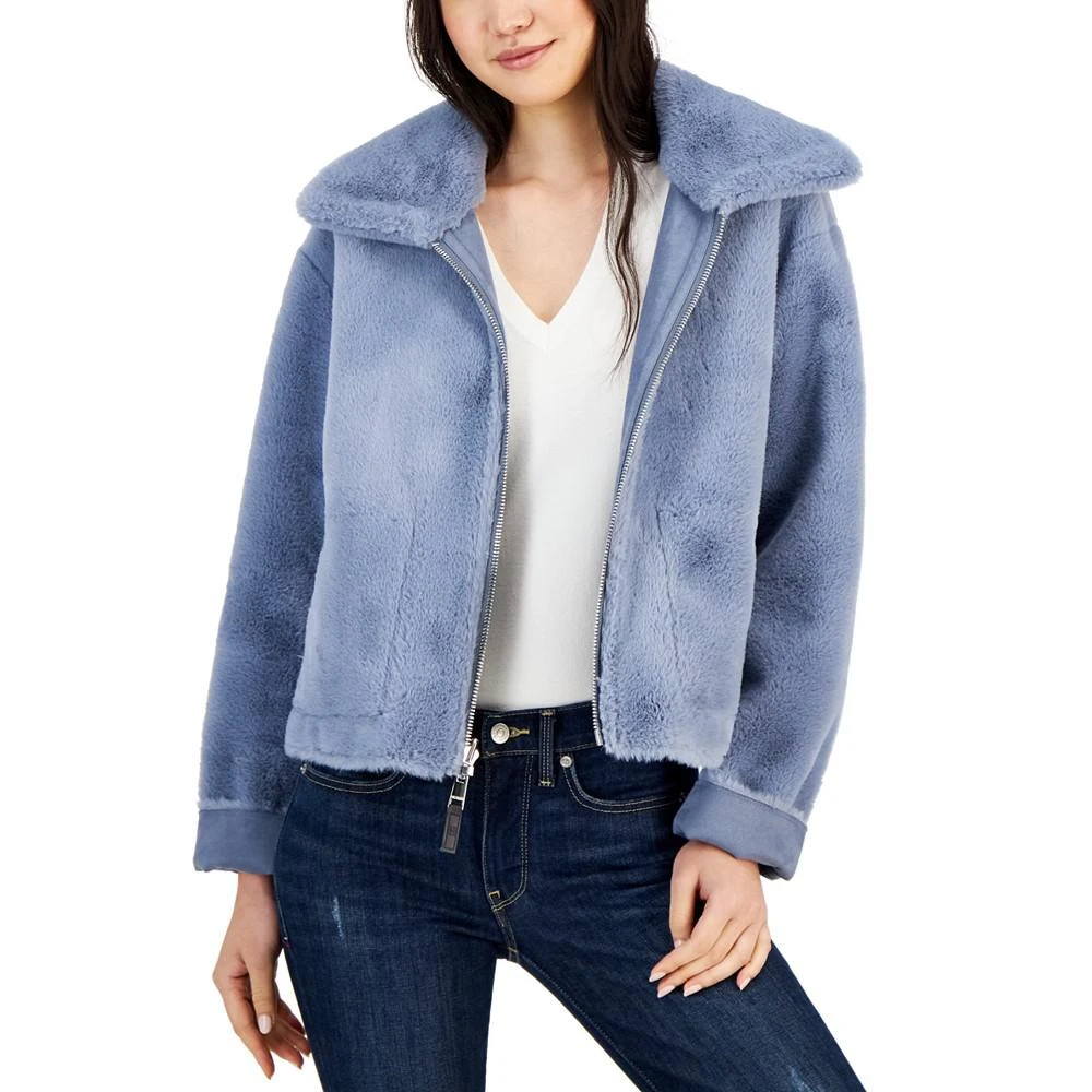商品Tommy Hilfiger|Women's Faux-Fur Wide-Collar Cropped Jacket,价格¥585,第4张图片详细描述