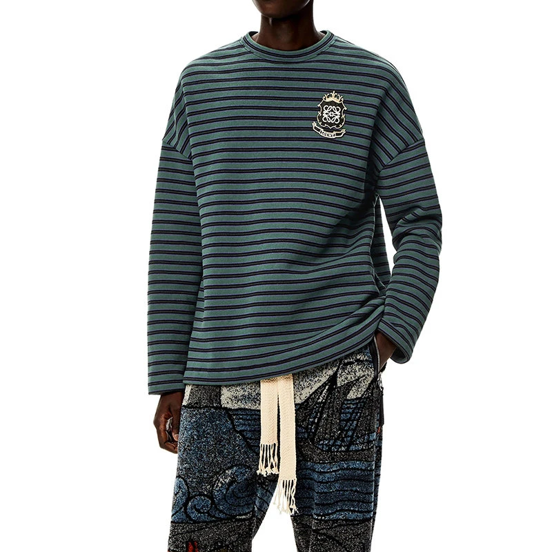 商品Loewe|【预售3-7天】LOEWE/罗意威 22年春夏新款 男士多色拼接纯棉条纹徽标卫衣H800Y22X15-9990,价格¥5495,第5张图片详细描述