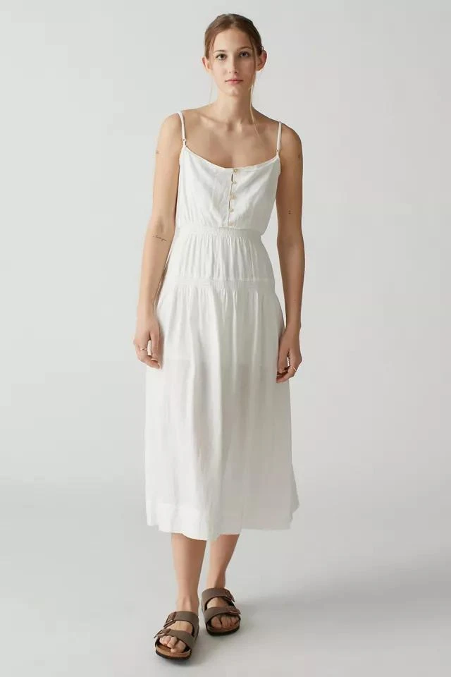 商品Urban Outfitters|UO Ella Linen Dropped-Waist Midi Dress,价格¥227,第5张图片详细描述