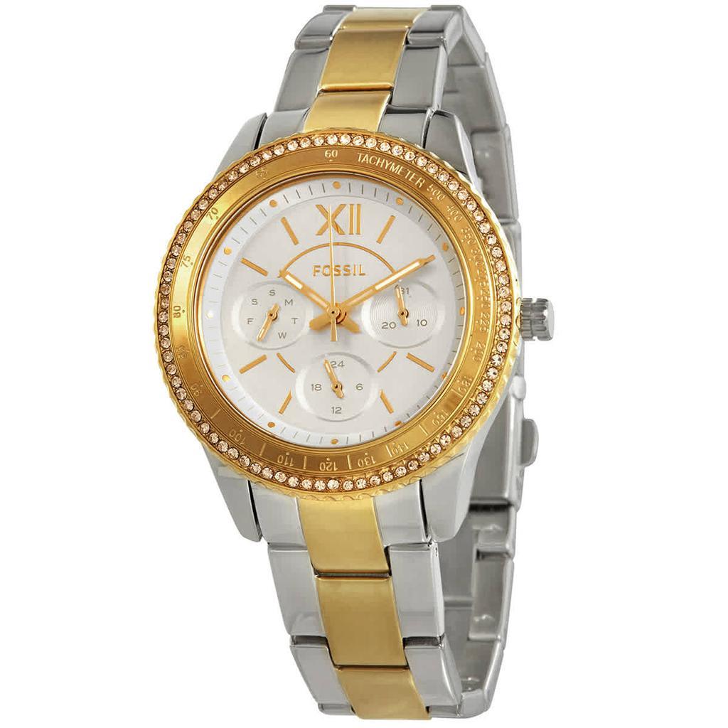 商品Fossil|Stella Sport Chronograph Quartz Silver Dial Ladies Watch ES5107,价格¥693,第1张图片