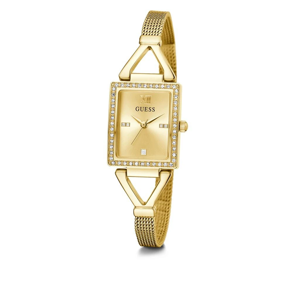 商品GUESS|Women's Gold-Tone Glitz Stainless Steel Mesh Bracelet Watch, 22mm,价格¥674,第5张图片详细描述