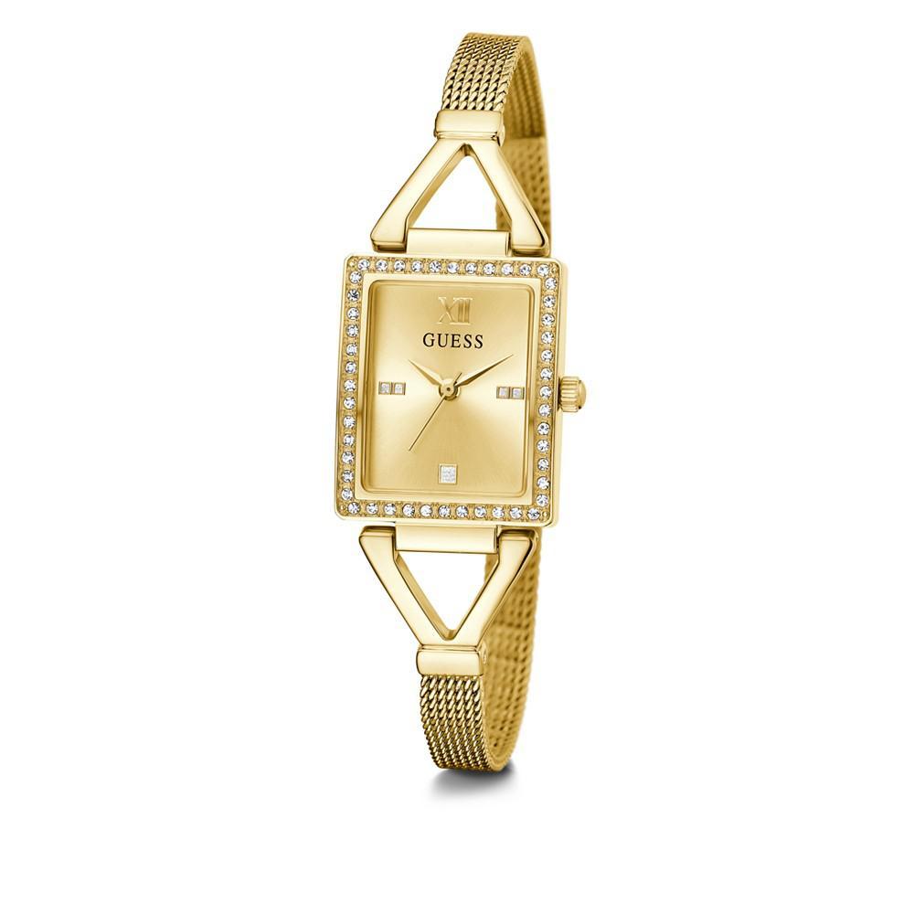 商品GUESS|Women's Gold-Tone Glitz Stainless Steel Mesh Bracelet Watch, 22mm,价格¥898,第7张图片详细描述