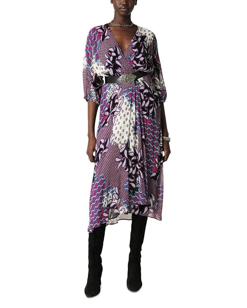 商品ba&sh|Robe Blake Printed Faux Wrap Midi Dress,价格¥1886,第1张图片