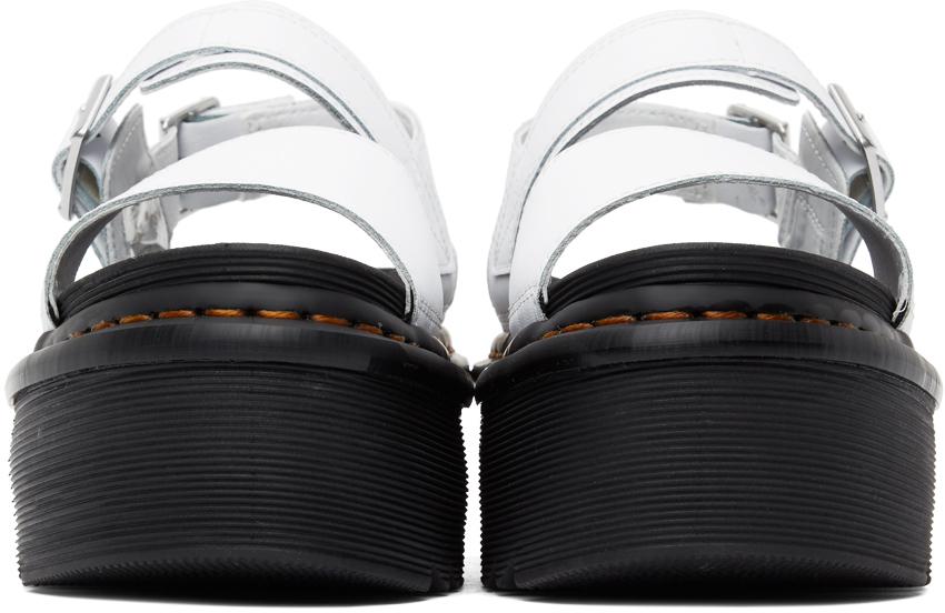 White Voss Quad Strap Platform Sandals商品第2张图片规格展示