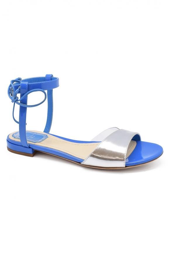 商品Dior|Luxury Shoes For Women   Dior Versatile Sandals In Blue Leather.,价格¥2832,第4张图片详细描述
