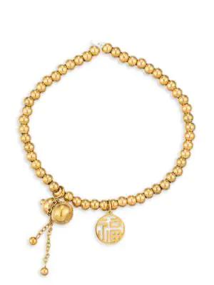 Luxe Charlize 18K Gold-Plated Beaded Bracelet商品第1张图片规格展示
