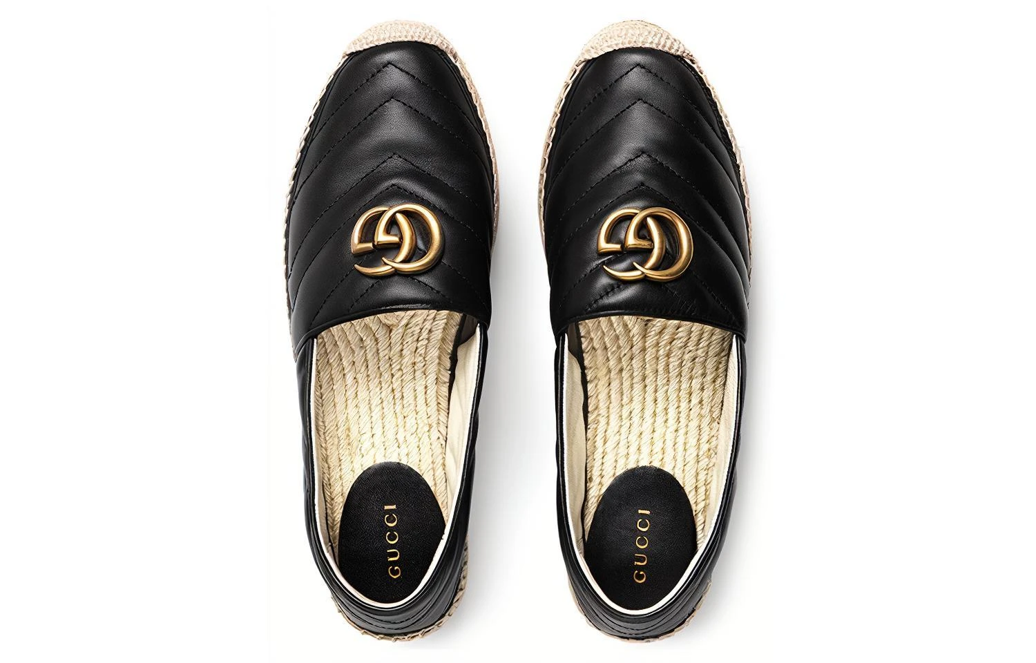 商品[国内直发] Gucci|古驰 双G系列 皮革GG增高 厚底鞋 女款 黑,价格¥3696,第5张图片详细描述