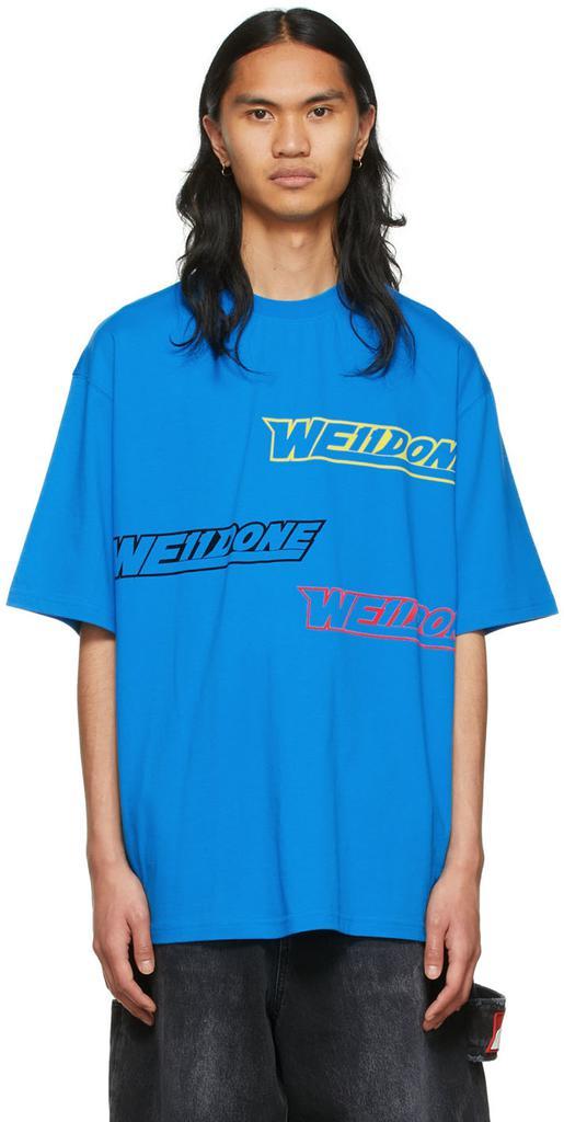 商品We11done|Blue Cotton T-Shirt,价格¥2629,第1张图片