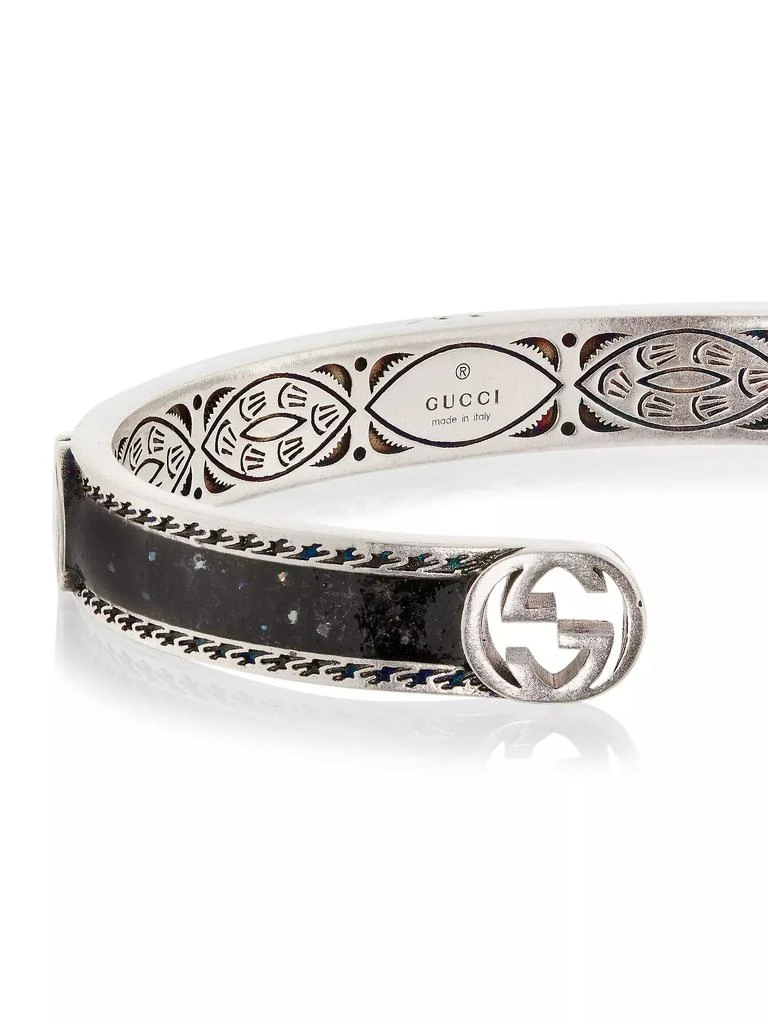 商品Gucci|Unisex Interlocking G Sterling Silver Enamel Cuff,价格¥4649,第3张图片详细描述