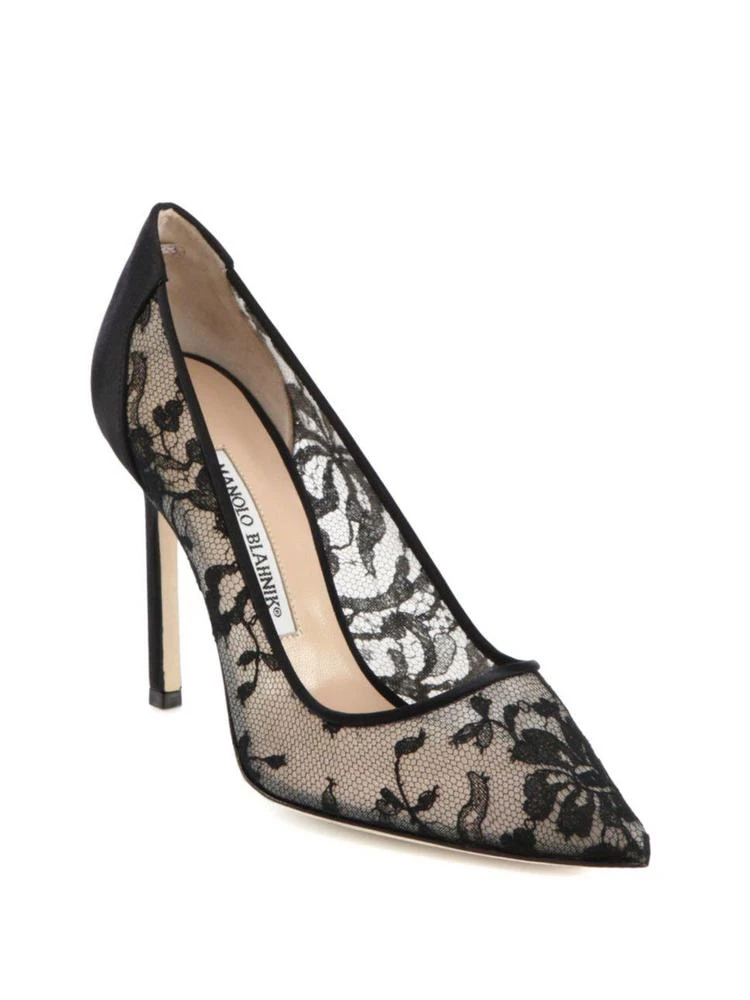 商品Manolo Blahnik|BB 105 Lace & Satin Pumps,价格¥2084,第1张图片