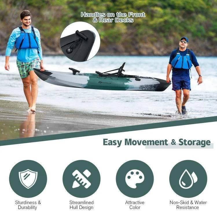 商品Hivvago|Sit-on-Top Fishing Kayak Boat With Fishing Rod Holders and Paddle-Gray,价格¥6485,第4张图片详细描述