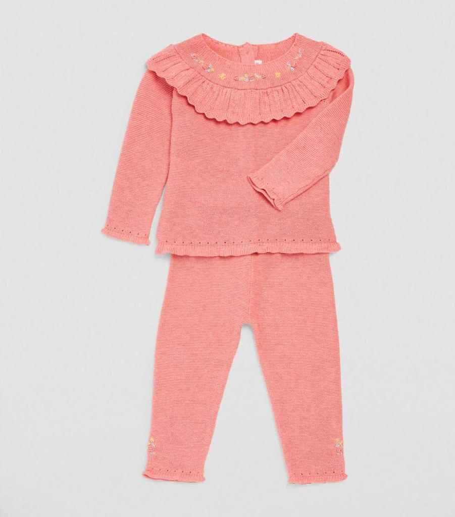 商品Tartine et Chocolat|Embroidered Knit Sweater and Leggings Set (0-12 Months),价格¥992,第2张图片详细描述