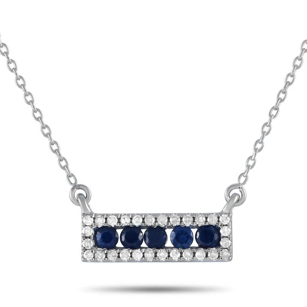 商品LB Exclusive|14K White Gold 0.15ct Diamond and Sapphire Pendant Necklace NK4-14783WSA,价格¥4060,第1张图片