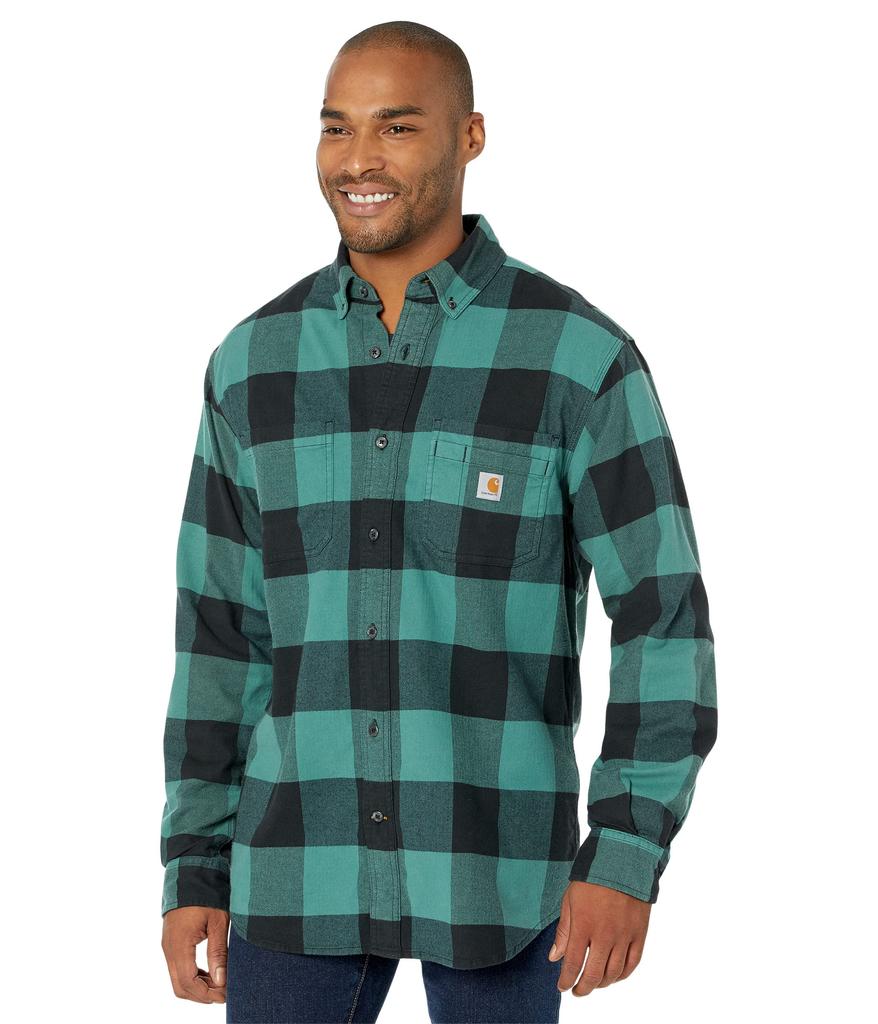 Rugged Flex® Relaxed Fit Midweight Flannel Long Sleeve Plaid Shirt商品第1张图片规格展示